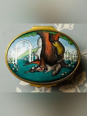 Halcyon Days made in England enamel pill trinket box